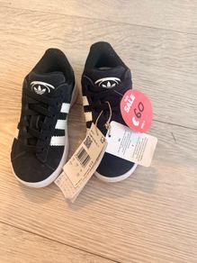 Adidas black and white kids runners size 10K