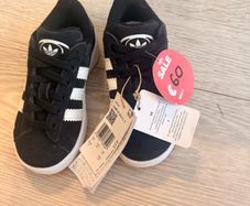 Adidas black and white kids runners size 10K