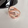 Rose Gold Plated Austrian Crystal Cross Ring Image 4