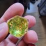 D&D Resin Dice Set, Premium Green & Gold Glitter, and dice pad Image 2