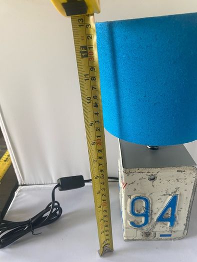 US Reg Plate table lamp
