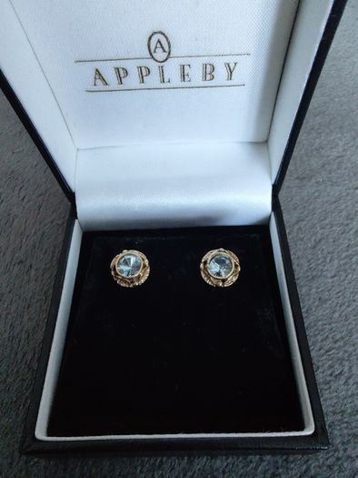 9k Gold Aquamarine Earrings