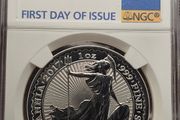 Great Britain 2017 Silver 1oz 2 Pounds Britannia NGC MS69 First Day of Issue