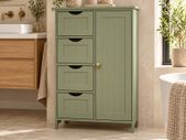 Bathroom Storage Cabinet with Drawers Muted Sage Green