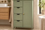 Bathroom Storage Cabinet with Drawers Muted Sage Green