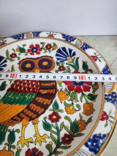 Vintage OWL PLATE Hand-Painted & Decorated by G.s. Presenta LTD., Rhodes  Greece/ Perfect Gift for Owl Lovers
