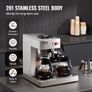 12 Cups Commercial Drip Coffee Maker, Coffee Maker Machine with 3 Glass Carafes and 3 Warmer Image 4
