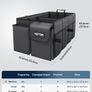 HOTOR Car Boot Oganiser - Large-Capacity Auto Trunk Organizer Collapsible Multi Compartments, Foldable Boot Storage for SUVs, Sturdy Car Accessories for Men Camping Tools, Black Image 6