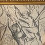 Pencil drawing of 2 boys playing in a tree in a gold frame unsigned Image 2