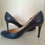 L.K. Bennett Navy Leather Court Heels Image 7