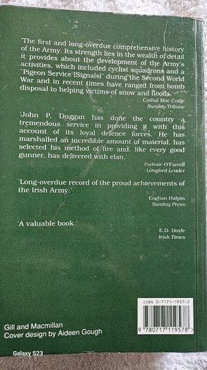 A History Of The Irish Army by John P. Duggan