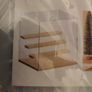 4 Tier clear acrylic display case for models, mini figures etc. Black base and steps + LED light Image 4