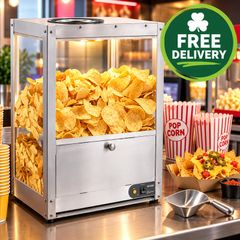 Commercial Nacho Chip Warmer 80L Stainless Steel Heated Snack Display Cabinet