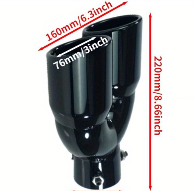60mm Double Exhaust Tip - Black