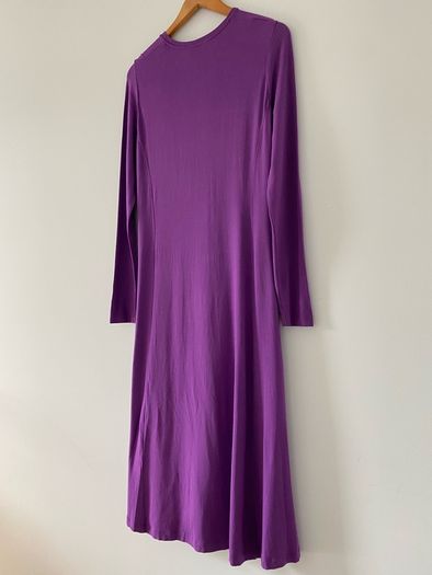 COS  Long-Sleeved Gathered Jersey Midi Dress