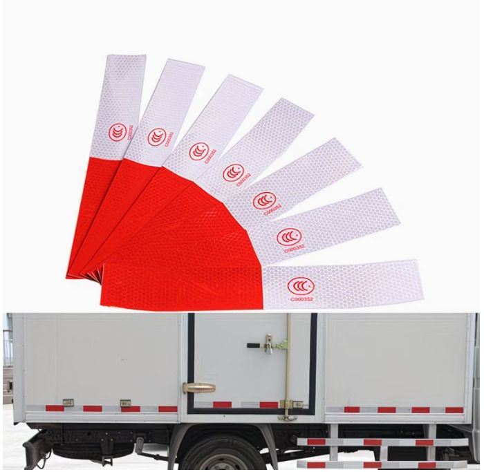 10pcs 11.81-inch Red and White Reflective Stickers,