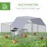 Chicken Run with Roof, Walk-In Chicken Coop Outdoor for 10-12 Chickens, Hen House Duck Pen, 2.8 x 3.8 x 2 m Image 4