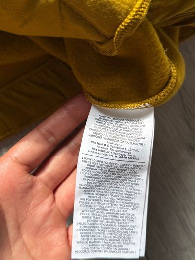 Nike Harrington Jacket Full Zip Mustard Yellow Fleece 3XL