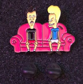 Beavis and butthead, pin back badge.