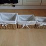 Set of 3 Wicker Baskets for Sale Image 2