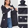 Brand New Vancavoo Women's Lightweight Transitional Jacket with Hood - Navy Blue XXL Image 4