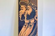 Wooden hand carved plaque