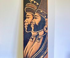 Wooden hand carved plaque