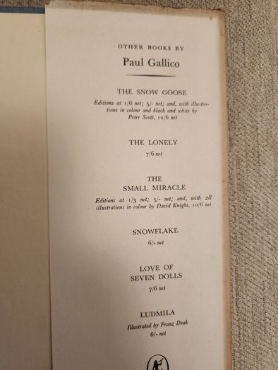 Paul Gallico books. Flowers  for Mrs Harris, Thomasina, and The small miracle. All hardback with dustjacket in good condition. Thomasina is a first edition.35