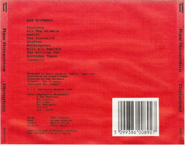 RAW NOVEMBRE Disturbed CD Old Irish Band