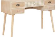Desk with 5 Drawers 114x40x75.5 cm Solid Pinewood