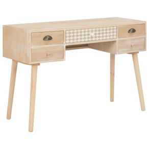 Desk with 5 Drawers 114x40x75.5 cm Solid Pinewood