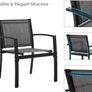 Garden furniture set of 4, seating group in the garden and balcony, garden set with three chairs and a glass table (black) Image 4