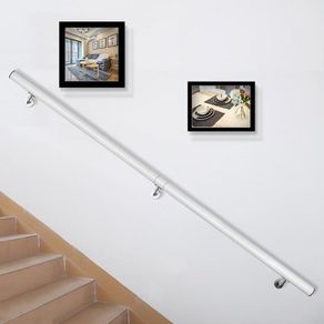 Stair Handrail 6ft Length Stair Rail Aluminum Handrails for Stairs 200lbs Load Capacity Stairway Railing Long Steel Pipes Hand Rails for Indoor Stairs Wall Mount Staircase (FREE SHIPPING)
