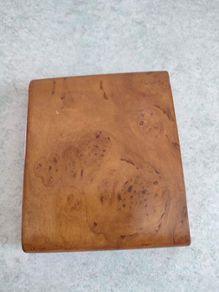 Vintage Antique  circa 1900 Birdseye Maple Burl Wood  Cigarette  Box Soviet Union