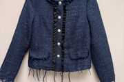 navy tweed blazer