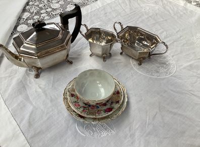 Art Deco Silverplate 3 PieceTea Set