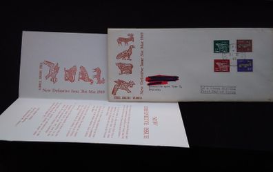 Ireland Stamps : New Definitive Issue , The Irish Times , First Day Cover - 1969