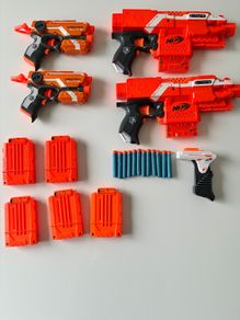 Nerf Elite Firestrike & Elite Stryfe Blaster With 5 Extra Catridges, 12 Bullets Plus One Grip
