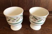 A Pair of Vintage Royal Doulton Almond Willow Pattern Extra Large Egg Cups