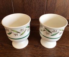 A Pair of Vintage Royal Doulton Almond Willow Pattern Extra Large Egg Cups