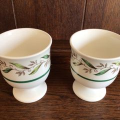 A Pair of Vintage Royal Doulton Almond Willow Pattern Extra Large Egg Cups