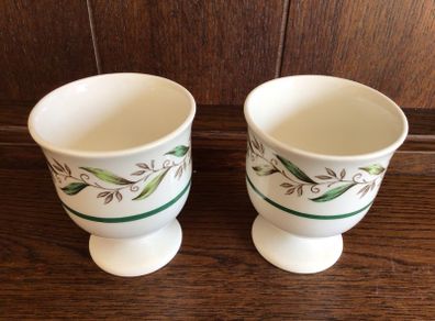 A Pair of Vintage Royal Doulton Almond Willow Pattern Extra Large Egg Cups