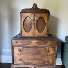Antique Wooden Cabinet Chest with Decorative Inlay, professionally Valued