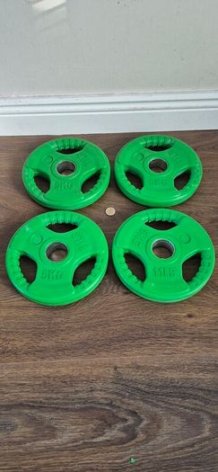 set of 4x5kilo coloured olympic plates