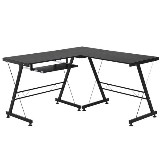 L-Shaped Corner Desk Computer Desk For Home Office Workstation w/Slide-Out Keyboard Tray Adjustable feet (FREE POSTAGE)