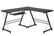 L-Shaped Corner Desk Computer Desk For Home Office Workstation w/Slide-Out Keyboard Tray Adjustable feet (FREE POSTAGE)