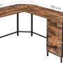 _Corner Desk, L Shape Computer Desk, Office Table with Cabinet and Drawer, Study Room, Space Saving, Easy Assembly, Metal Industrial Design, Vintage Brown-Black Image 3