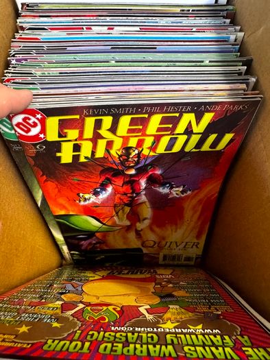 DC, Marvel Long Comic Box w 290 comics for Sale