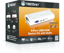 Trendnet 4 Port 4 Displays USB DVI KVM Switch 2048 x 1536 pixel Maximum Resolution
