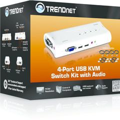 Trendnet 4 Port 4 Displays USB DVI KVM Switch 2048 x 1536 pixel Maximum Resolution